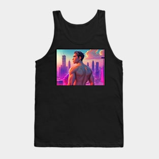 Lofi Shirtless Thai Man Overlooking City 03 Tank Top